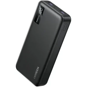 Ugreen PB312, 10000 mAh, 2x USB, 1x USB-C, 20 W, Display, Black