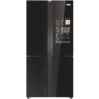 Frigider Side By Side Haier HCW9919FSGB, 586 L, Clasa F, Total No Frost, Inverter, Switch Zone, Air Surround, Humidity Control System, My Smart Home, Control electronic, 190 cm, Negru