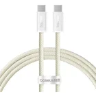 Cablu de date / adaptor Baseus Dynamic 3, USB-C Male la USB-C Male, 100 W, 2 m, White