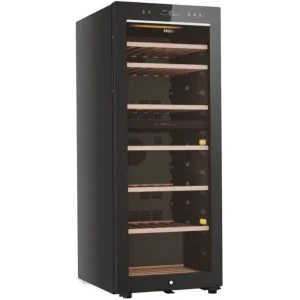 Haier Vitrina vinuri HWS77GDAU1, 77 sticle, Clasa G, hOn, Control electronic, 127 cm, Negru