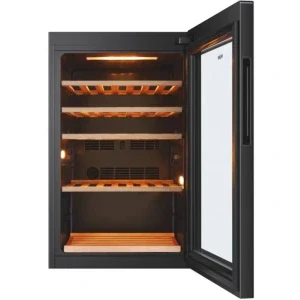 Haier Vitrina vinuri HWS49GA, 49 sticle, Clasa F, hOn, Control electronic, 82 cm, Negru