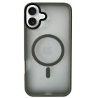 Lemontti Capac protectie spate Hybrid MagSafe Grey pentru iPhone 16 Plus