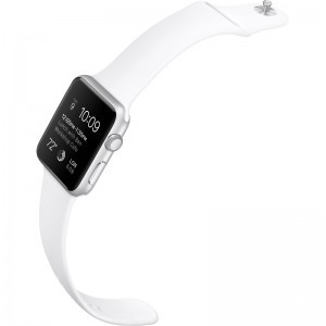 Apple Watch 1, Aluminium 42 mm, curea silicon, white
