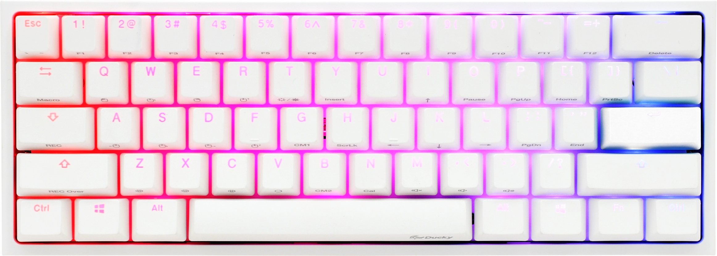 Tastatura Gaming Ducky One 2 mini Pure White RGB Cherry MX Brown Mecanica