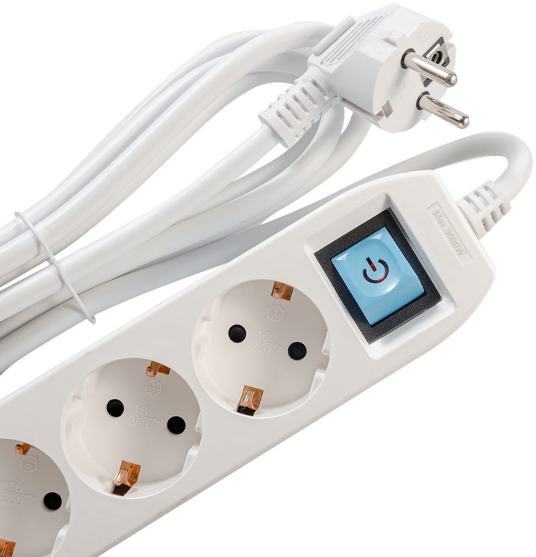 Priza/prelungitor Spacer PP-3-30-TC-USB 3x Schuko, 1x USB, 1x USB-C, 3m, White