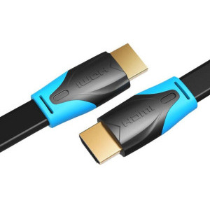 Vention HDMI Male - HDMI Male, 4K@60Hz, 1 m, cablu plat, negru/albastru