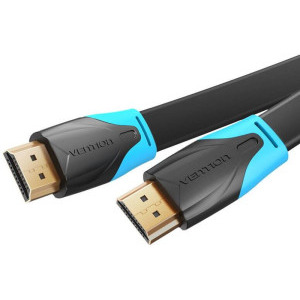 Vention HDMI Male - HDMI Male, 4K@60Hz, 2 m, cablu plat, negru/albastru