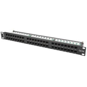 Accesoriu retea Lanberg Patch panel 19 inch 48 Port CAT5e UTP unshielded Black