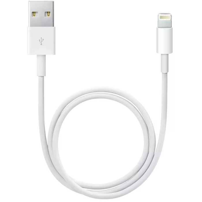 Cablu de date / adaptor Apple USB Male la Lightning Male, 0.5 m, White
