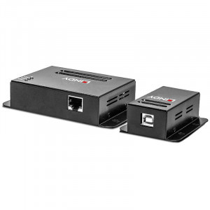 LINDY USB 2.0 tip A Male - RJ-45 Female - 4x USB 2.0 tip A Female, Extender USB 2.0, 4 porturi, pana la 50 m