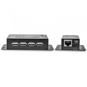 LINDY USB 2.0 tip A Male - RJ-45 Female - 4x USB 2.0 tip A Female, Extender USB 2.0, 4 porturi, pana la 50 m