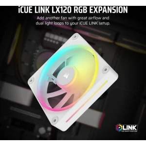 Corsair iCUE Link LX120 RGB Starter Kit 120mm Three Fan Pack White