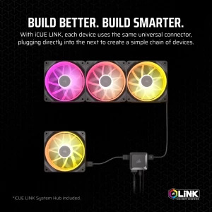 Corsair iCUE Link LX120 RGB Starter Kit 120mm Three Fan Pack Black