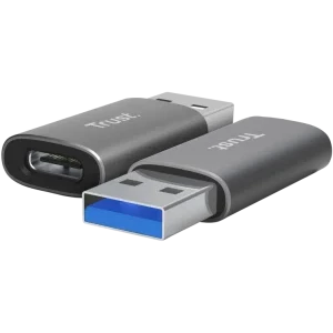 Adaptor Trust Calyx 1x USB tip A Male - 1x USB-C Female, Gri