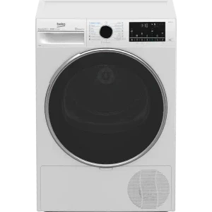 Beko B5T69233W EU, Pompa de caldura, 9 kg, Clasa C, ProSmart Inverter, EcoGentle, IronFinish, AquaWave, HomeWhiz, Iluminare interioara, Alb