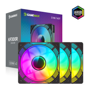 Gamemax KF300 ARGB Reverse Black Three Fan Pack