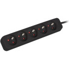 Priza/prelungitor Lanberg PS0-05E-0100-IEC-BK 5x Type E, 1m, Black