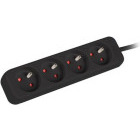 Priza/prelungitor Lanberg PS0-04E-0100-IEC-BK 4x Type E, 1m, Black