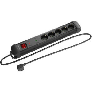 Priza/prelungitor Lanberg SP1-05F-0300-BK, 5x Schuko, 3m, Black