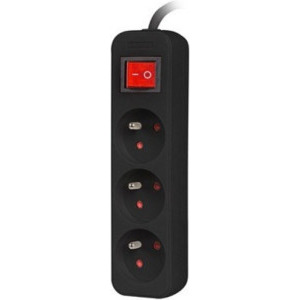 Lanberg PS1-03E-0300-BK, 3x Type E, 3m, Black