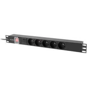 Lanberg PDU-05E-0200-IEC-BK, 5x Type E, 2m, Black