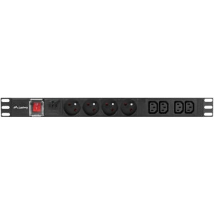 Lanberg PDU-04E04I-0200-IEC-BK, 4x Type E, 4x C13, 2m, Black
