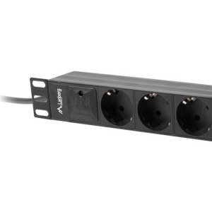 Lanberg PDU-03F-0200-IEC-BK, 3x SCHUKO, 2m, Black