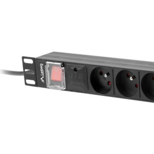 Lanberg PDU-08E-0200-BK, 8x Type E, 2m, Black