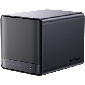 Mini PC Minis Forum NAS N5, Procesor AMD Ryzen 7 H255 3.8GHz Hawk Point, 16GB RAM, 128GB SSD, Radeon 780M, no OS