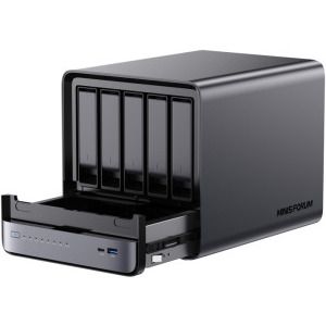Minis Forum NAS N5 Pro, Ryzen AI 9 HX 370 2.0GHz, 32GB DDR5, 128GB SSD, Radeon 890M, no OS