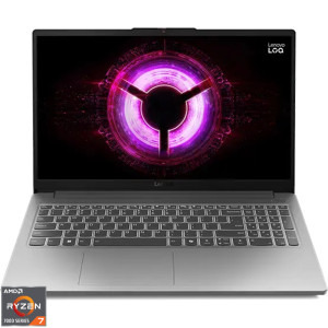 Laptop Lenovo Gaming 15.6 LOQ 15ARP10E, FHD IPS 144Hz, Procesor AMD Ryzen™ 7 7735HS (16M Cache, up to 4.75 GHz), 16GB DDR5, 512GB SSD, GeForce RTX 4050 6GB, No OS, Luna Grey