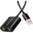 Adaptor AXAGON ADA-12, 1x USB Male - 2x Jack 3.5 mm Female, negru
