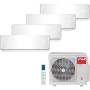 Aer conditionat VIVAX Multisplit R-Design White, 9000 BTU + 9000 BTU + 9000 BTU + 9000 BTU, Clasa A++/A, Wi-Fi Ready, Inverter, Golden Fin, Ionizator