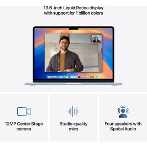 Apple 13.6'' MacBook Air 13 with Liquid Retina, Apple M4 chip (10-core CPU), 16GB, 256GB SSD, Apple M4 8-core GPU, macOS, Sky Blue, INT keyboard, 2025