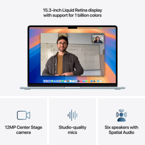 Apple 15.3'' MacBook Air 15 with Liquid Retina, Apple M4 chip (10-core CPU), 16GB, 512GB SSD, Apple M4 10-core GPU, macOS, Sky Blue, INT keyboard, 2025