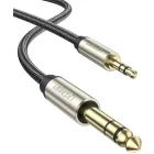 Cablu audio Ugreen AV127, 1x Jack 3.5 mm Male - Jack 6.35 mm Male, 3 m, Gri