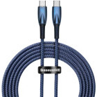Cablu de date / adaptor Baseus Glimmer, USB-C Male la USB-C Male, 100 W, 1 m, Blue