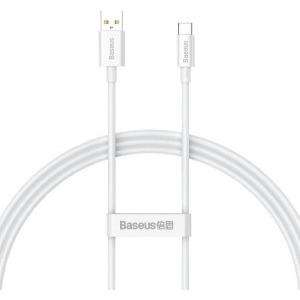 Cablu de date / adaptor Baseus Superior, USB Male la USB-C Male, 100 W, 0.25 m, White