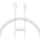 Cablu de date / adaptor Baseus Superior, USB Male la USB-C Male, 100 W, 1.5 m, White