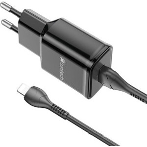Lamtech LAM020151, 1x USB, 18W, Quick Charge 3.0, Black + Cablu Lightning 1m