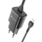 Incarcator retea Lamtech LAM020151, 1x USB, 18W, Quick Charge 3.0, Black + Cablu Lightning 1m