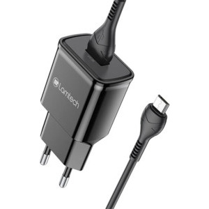 Lamtech LAM021967, 1x USB, 18W, Quick Charge 3.0, Black + Cablu MicroUSB 1m