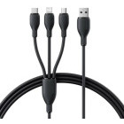 Cablu de date / adaptor Baseus Ultra-Fast, USB Male la USB-C Male & MicroUSB Male & Lightning Male, 1.3 m, Black
