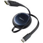 Cablu de date / adaptor Baseus Nomos, USB-C Male la USB-C Male, 100 W, Retractabil, 1.5 m, Black