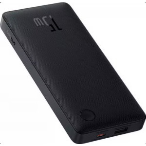 Baterie externa Baseus Airpow Lite, 10000 mAh, 1x USB, 1x USB-C, 15 W, Black
