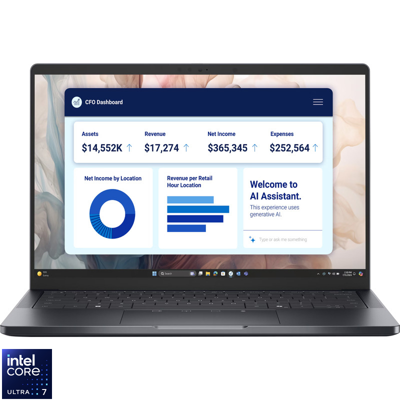Laptop DELL 14" Pro 14 Premium PA14250, FHD+, Procesor Intel® Core™ Ultra 7 268V (12M Cache, up to 5.00 GHz), 32GB LPDDR5X, 512GB SSD, Intel Arc 140V, Win 11 Pro, 3Yr ProSupport