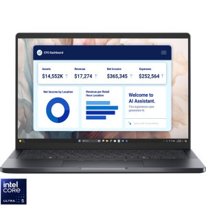 Laptop DELL 14 Pro 14 Premium PA14250, FHD+, Procesor Intel® Core™ Ultra 5 236V (8M Cache, up to 4.70 GHz), 16GB LPDDR5X, 512GB SSD, Intel Arc 130V, Win 11 Pro, 3Yr ProSupport
