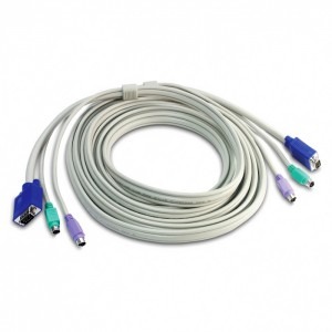 TRENDnet Cablu VGA M + PS/2 - VGA M + PS/2, 4.5m, alb