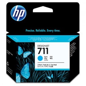 HP Cartus 711 Cyan Triple-Pack