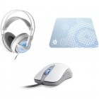 SteelSeries Siberia v2 Frost blue Edition + Sensei RAW Frost Blue + QcK Frost Blue Edition